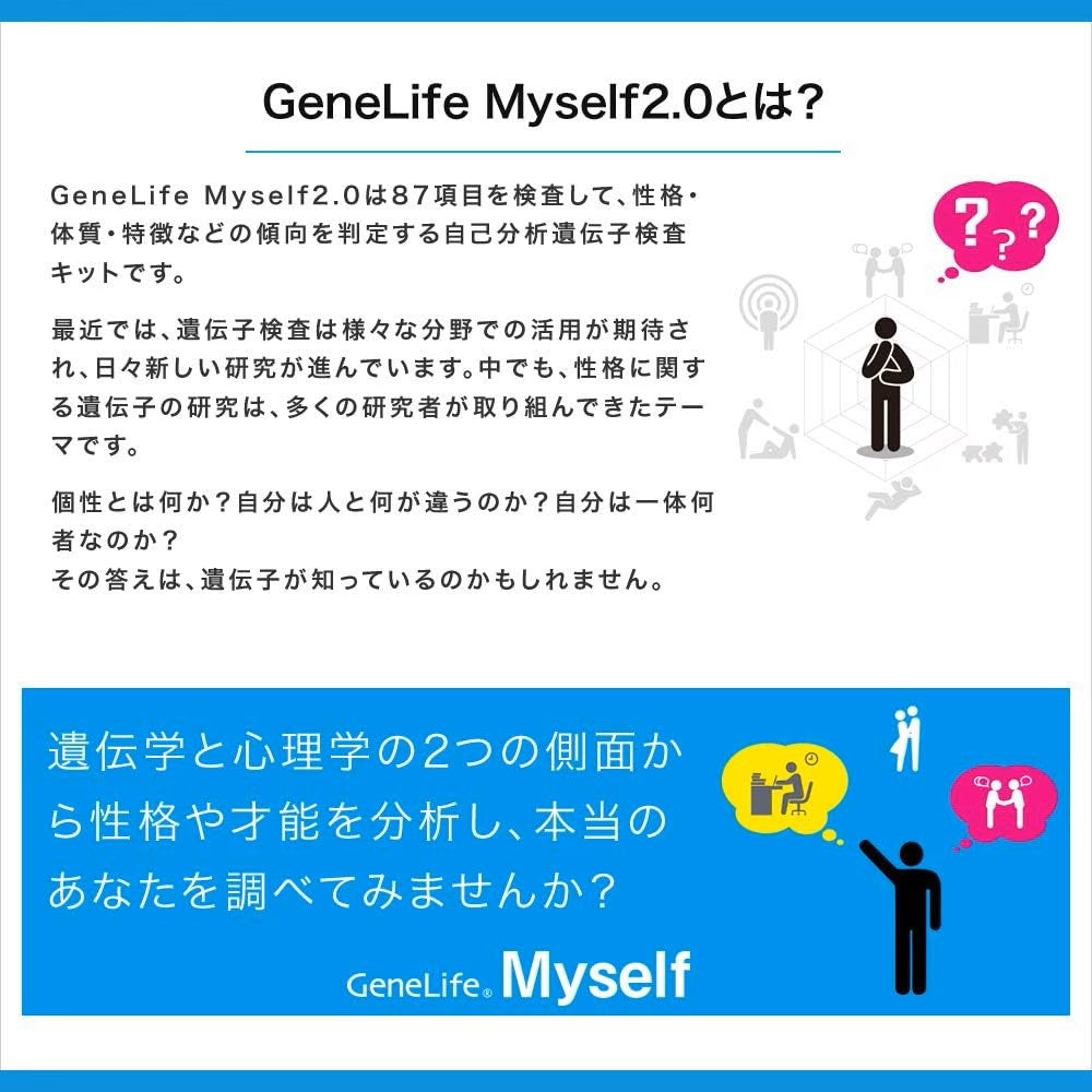 自己分析 遺伝子検査キット Myself2.0 ＜ベルスファミリークラブ会員様限定価格＞